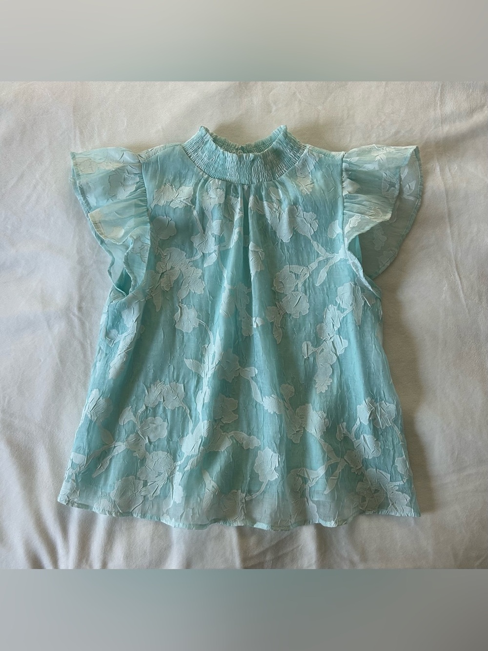HelloDay Blue Floral Blouse – Size Small